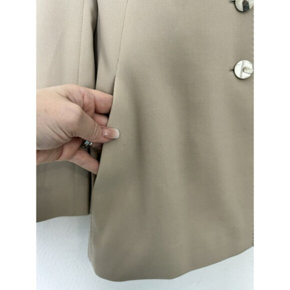ESCADA Vintage Virgin Wool Single Breasted Blazer EU 36 Small Mother of Pearl - Picture 8 of 11